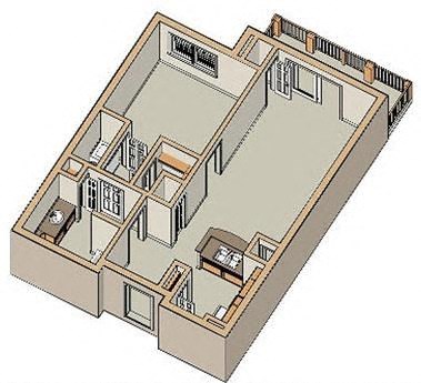 Banyan 1x1 - 594 sqft